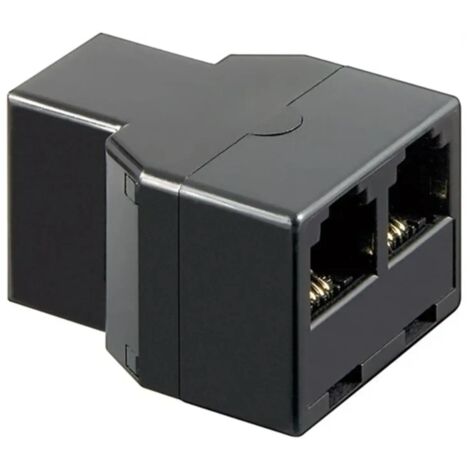adattatore a T isdn tripla telefonica 2 x presa rj11 6p4c CE nero