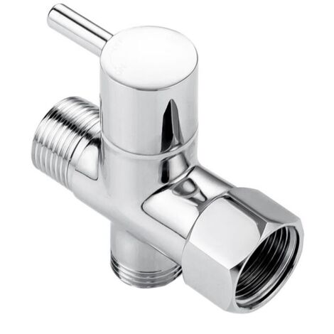 Adattatore a T per bidet, adattatore in ottone con valvola di intercettazione, raccordo a T a 3 vie 7/8" x G1/2 per spruzzatore WC