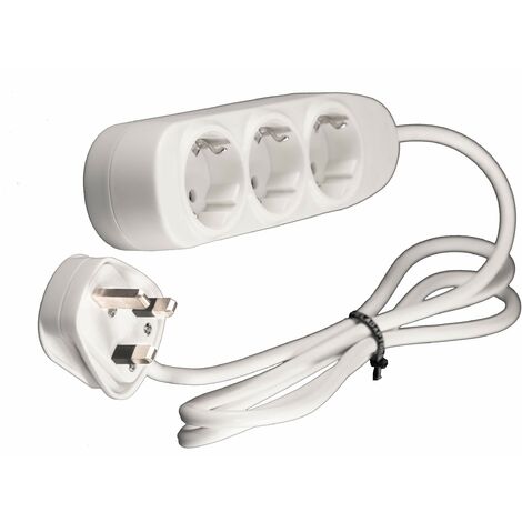 Adattatore adattatore da viaggio UK Europa 1,5 m 3 prese tipo E/F Schuko con spina britannica di tipo G
