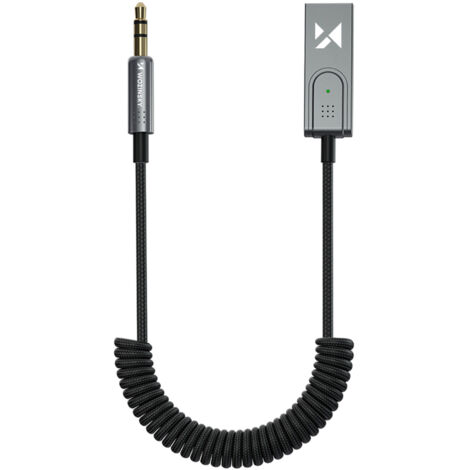 Adattatore audio con ricevitore Bluetooth 5.3 e connettore AUX miniJack da 3,5 mm e USB-A
