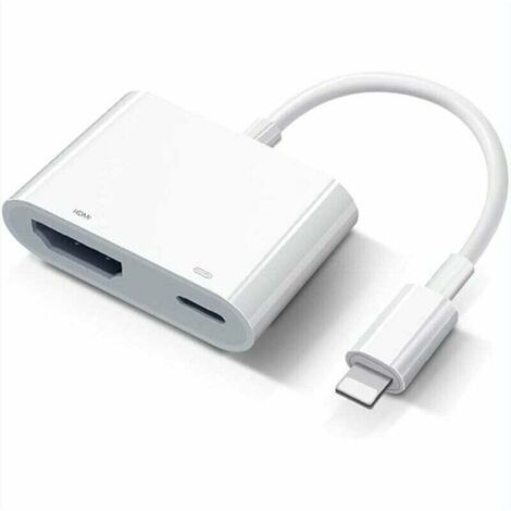 Adattatore AV digitale Apple Lightning, certificato Apple MFi, adattatore da Lightning a HDMI, collegamento tramite cavo HDMI, sincronizzazione 1080p, compatibile con TV/HDTV/monitor/proiettori