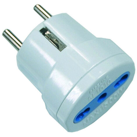 Adattatore bipasso 2p+t spina schuko bianco - spina 16a presa 10/16a bianco - 20 pz