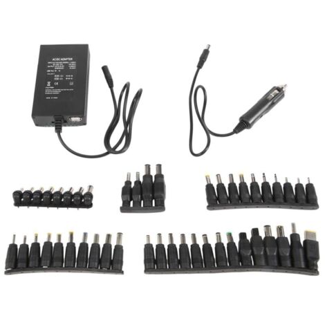 Adattatore CA universale 12V-24V, caricabatterie da auto regolabile, alimentatore USB da 12V per casa, 100W 5A, laptop con connettore CC, 38 pezzi