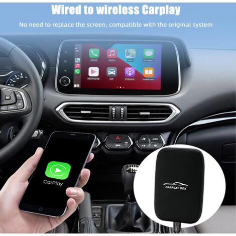 Adattatore CarPlay wireless, Netflix YouTube Ai Box Wifi Bluetooth Auto-Connect converte il CarPlay cablato di fabbrica in CarPlay wireless e compatibile con la riproduzione Android cablata/wireless