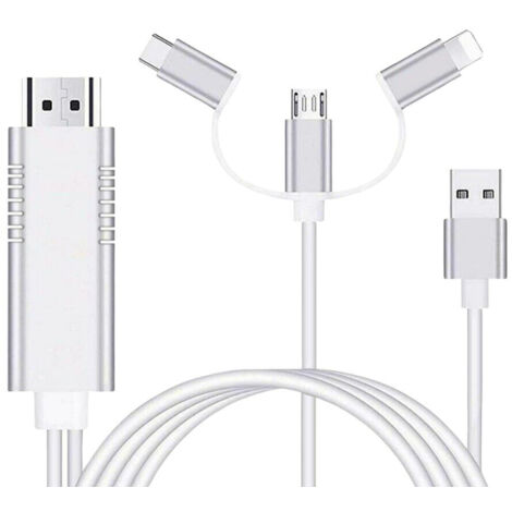 Adattatore Cavo HDMI USB Type-C Micro 2.0 m 1080P 3 in 1 HDTV