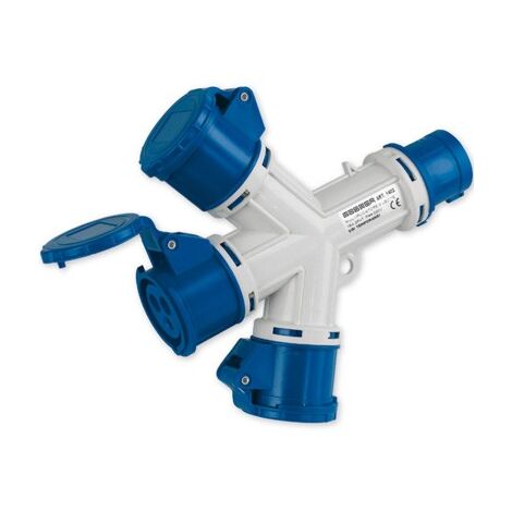 ADATTATORE CEE 3 USCITE 2P+T 16A 220V IP44