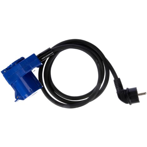 Adattatore con cavo in gomma electraline 55092-presa doppia schuko-1,5metri