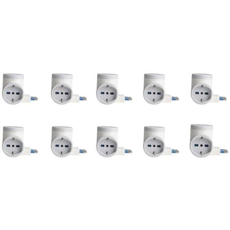 Adattatore con Spina 16A 2 Prese Universali Ita 10A/16A Schuko con 1 USB 2.4A e 1 USB C 3A 5V Carica Rapida Salvaspazio
