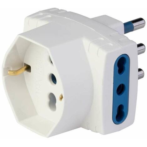 Adattatore con spina 16A 2P+T Bianco