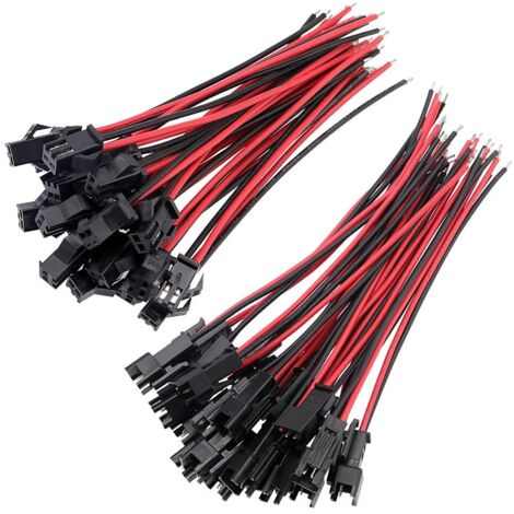 Adattatore connettore maschio e femmina JST SM da 2,54 mm a 2 pin con cavo elettrico da 100 mm per luce LED