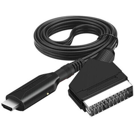 Adattatore convertitore da HDMI a SCART, convertitore da cavo HDMI a SCART, adattatore tutto in uno, convertitore audio video per DVD, Xbox 360, PS4, Blu-ray