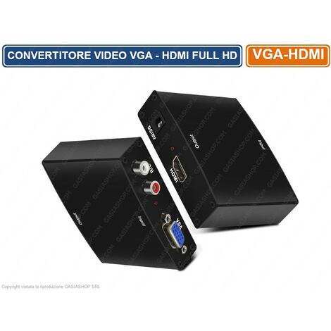 ADATTATORE CONVERTITORE DA VGA AD HDMI AUDIO RCA