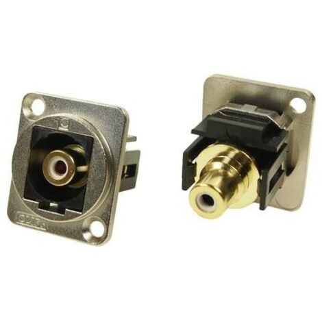 Adattatore da pannello RCA Presa a RCA Presa Bianco Adattatore incasso CP30231M Cliff Contenuto: 1 pz.
