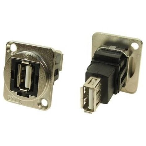 Adattatore da pannello USB A Presa 2.0 a USB A Presa 2.0 Adattatore incasso CP30208NM CP30208NM Cliff Contenuto: 1 pz.