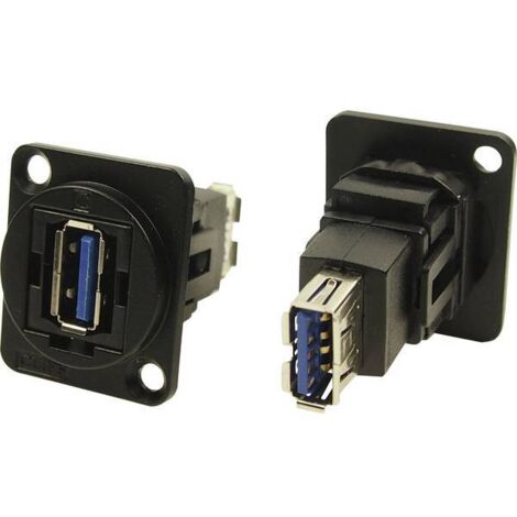 Adattatore da pannello USB A Presa 3.0 a USB B Presa 3.0 Adattatore incasso CP30205NMB CP30205NMB Cliff Contenuto: 1 pz