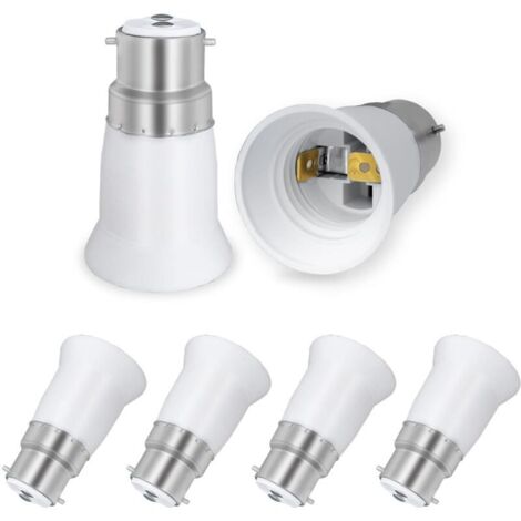 Adattatore da portalampada B22 a E27 (6 pezzi), convertitore da portalampada a baionetta B22 a E27 per lampadine a incandescenza e LED