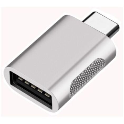 Adattatore da tipo C a USB3.0 femmina, adattatore da USB2.0 a USB-C per telefono cellulare, adattatore ((lega di zinco) C maschio a USB3.0 femmina (argento)),