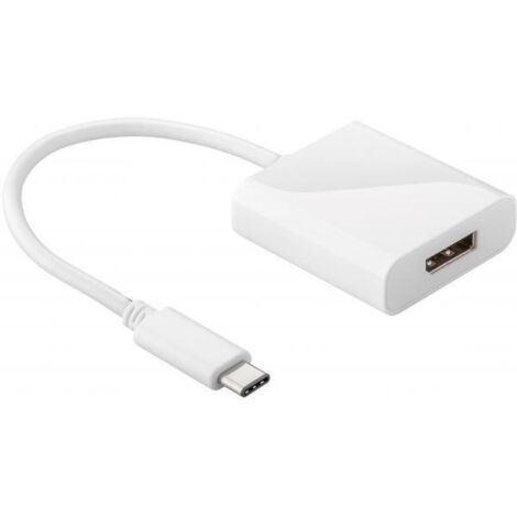 Adattatore da USB-C™ a DisplayPort™, USB-C™ maschio DisplayPort™ femmina. colore bianco