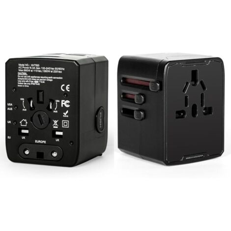 Adattatore da viaggio KZQ, spina universale, caricabatterie da viaggio internazionale, 3 USB e 1 tipo C, adattatore CA da parete universale.
