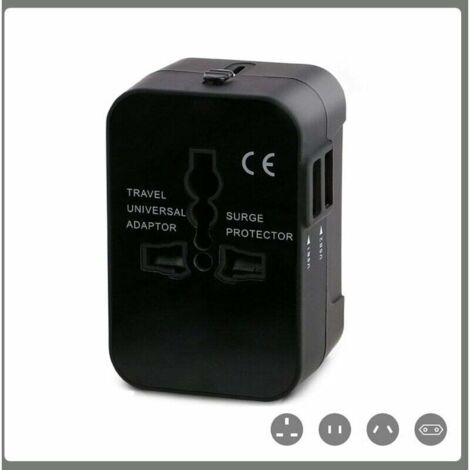 Adattatore da viaggio universale tutto in uno Adattatore da viaggio globale Convertitore di corrente Caricatore da muro Adattatore di corrente con doppie porte di ricarica USB per gli Stati Uniti