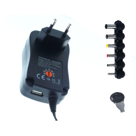 Adattatore di Alimentazione DC Universale Trasformatore Alimentatore 3V 4,5V 5V 6V 7,5V 9V 12V 2A 30W Con USB