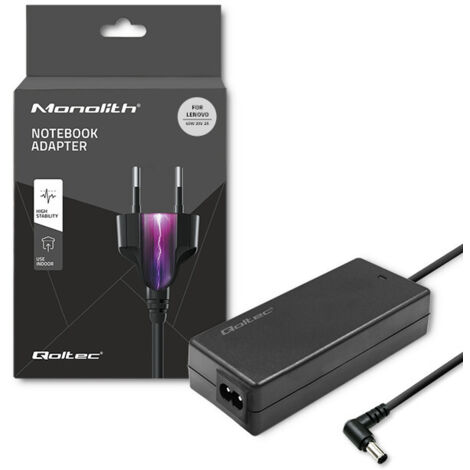 Adattatore di alimentazione per laptop Lenovo Qoltec 40W  20V  2A  5,52,5  + cavo di alimentazione