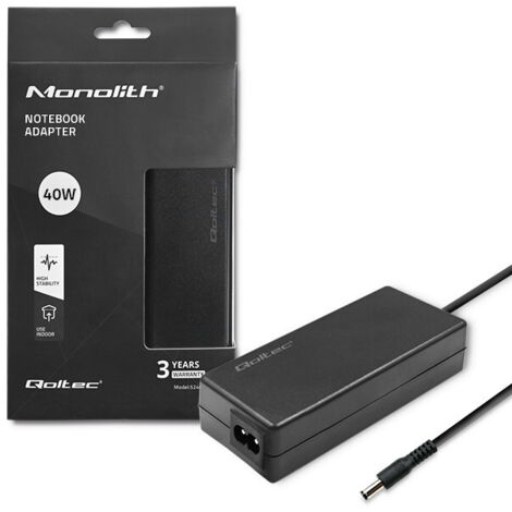 Adattatore di alimentazione per laptop Qoltec 40W 12V 3,33A 5,52,1 + cavo di alimentazione