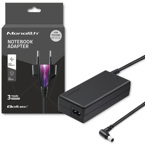 Adattatore di alimentazione per laptop Toshiba Qoltec 90W  19V  4,9A  5,52,5  + cavo di alimentazione