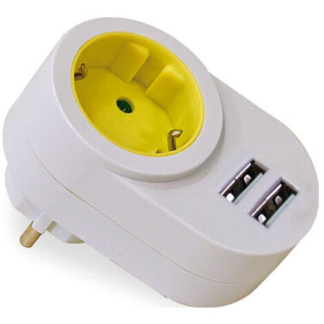 Adattatore di terra laterale 16A-250V con 2 USB