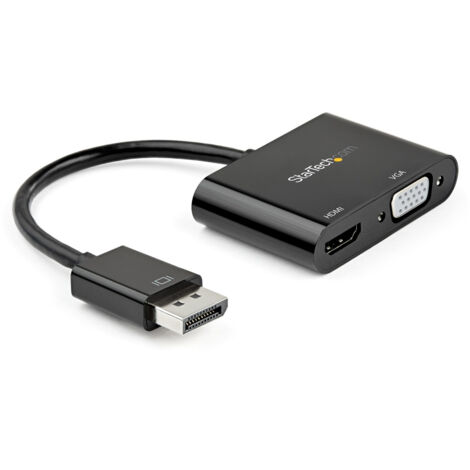 Adattatore Display Port con HDMI/VGA Startech DP2VGAHD20           4K Ultra HD Nero