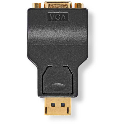 Adattatore displayport displayport maschio vga femmina 15p 1080p placcato oro dritto rotondo abs antracite custodia