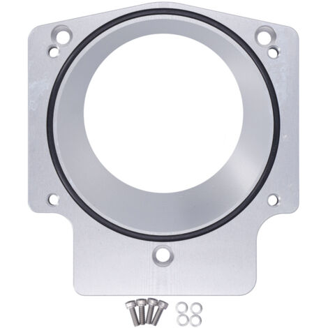 Adattatore distanziale per corpo farfallato da 3,6 pollici per collettore di aspirazione, compatibile con GM GEN III LS1 LS2 LS6 LSX LS4, colore argento.