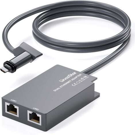 Adattatore Ethernet a doppia porta Starlink Gen 2 Starlink V2 Ethernet con più porte per rete cablata esterna - Connessione veloce e stabile fino a 1 Gbps