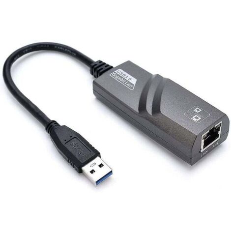 Adattatore Ethernet USB, adattatore Ethernet da USB 3.0 a RJ45, adattatore di rete LAN da 1000 Mbps compatibile con Windows 10/8.1/8/7/Vista/XP, Mac OS 10.6 e versioni successive, nero