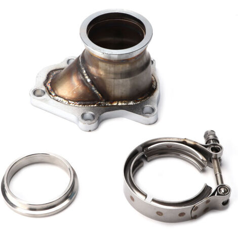 Adattatore flangia turbo, flangia downpipe per auto a 5 bulloni per adattatore di conversione a banda V da 2,5 pollici, turbocompressore di ricambio Td04 14412aa451 con adattatore.
