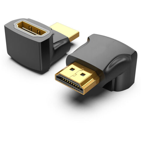 Adattatore HDMI ad angolo di 90°, set da 2 pezzi - HDMI tipo A femmina e maschio - 4K Ultra HD UHD 3D Full HD 1080p HDR ARC ad alta velocità con Ethernet