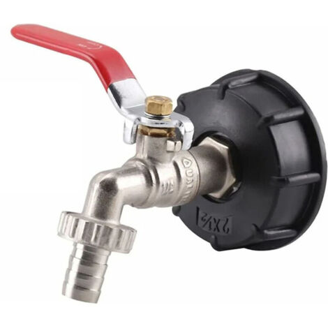 Adattatore IBC CSPARCV 1000L, adattatore per serbatoio IBC, adattatore per serbatoio S60X6, rubinetto da giardino in ottone da 1,27 cm, raccordo per tubo flessibile per gasolio