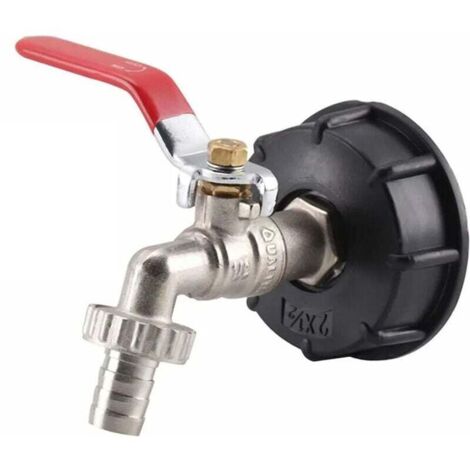 Adattatore IBC KZQ Adattatore per serbatoio IBC da 1000 litri Rubinetto da giardino in ottone S60X6 Attacco per tubo flessibile per gasolio da riscaldamento da 1,27 cm