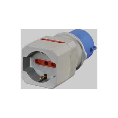 Adattatore da spina schuko 16A a presa industriale 230V 2P+T, IP20 - Rosi  1868