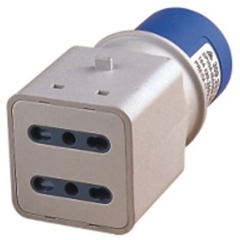 ADATTATORE INDUSTRIALE 220V SPINA CEE +2PRESE BIPASSO MAURER PLUS