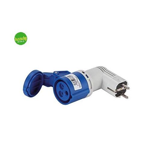 Adattatore industriale civile Elettrocanali 1 spina schuko e presa industriale 3 poli 16 a