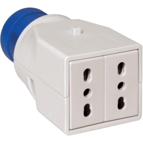 Adattatore industriale civile Schneider 2P+T 16A 230V IP20 Blu PKZA202