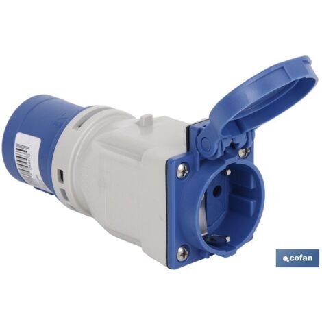 Adattatore industriale con presa Schuko Ip44 16a 230v