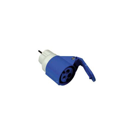 Adattatore Industriale Con Spina Schuko 16A E Presa Cee 309 - 16A colore blu 73001