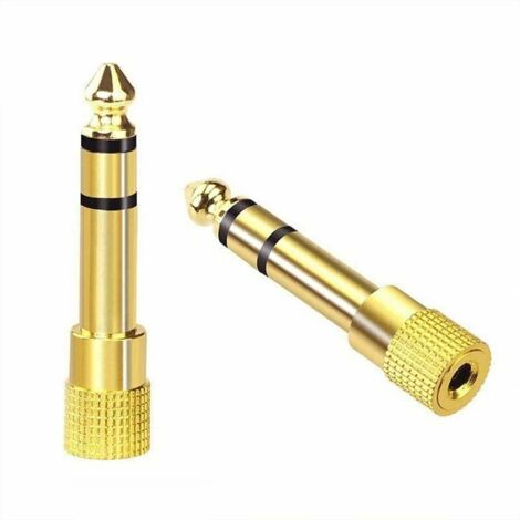 Adattatore jack audio stereo VCE da 6,35 mm maschio a 3,5 mm femmina placcato oro, confezione da 2
