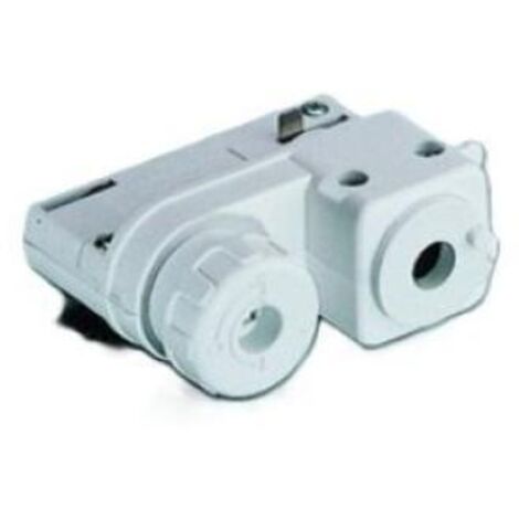 Adattatore meccanico elettrico per binario 7700 in plastica bianca ip20 rossini illuminazione 7704-b