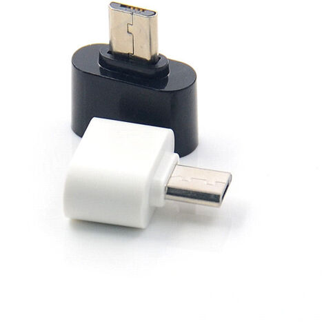 Adattatore Micro 2.0 a USB-A, confezione da 2, colore misto bianco e nero, adattatore OTG Micro a USB-A compatibile con tablet, smartphone e dispositivi Micro USB
