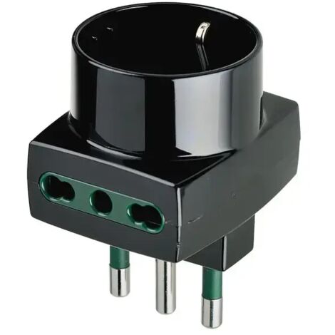 Adattatore multiplo Vimar S17+2P17+P30 nero