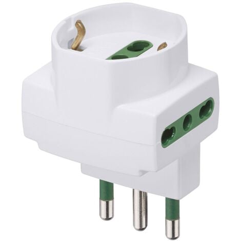 Adattatore Multiplo Vimar SICURY - 2 Prese Italiane E 1 Standard IT, Con Protezione Bambini | Nero - Foto 2