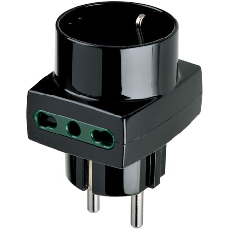 Adattatore multiplo vimar spina 2p+t + 2 prese 2p+t + 1 presa 2p+t nero - 00325